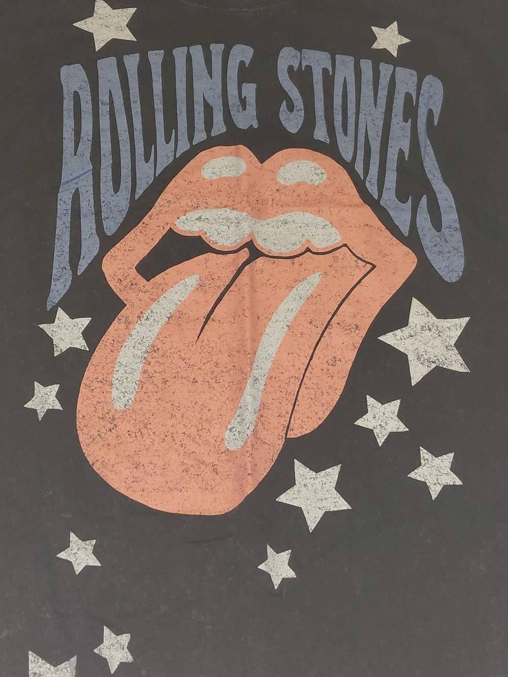 The Rolling Stones Graphic T-Shirt Black Mineral Wash Tee Size Medium Oversized